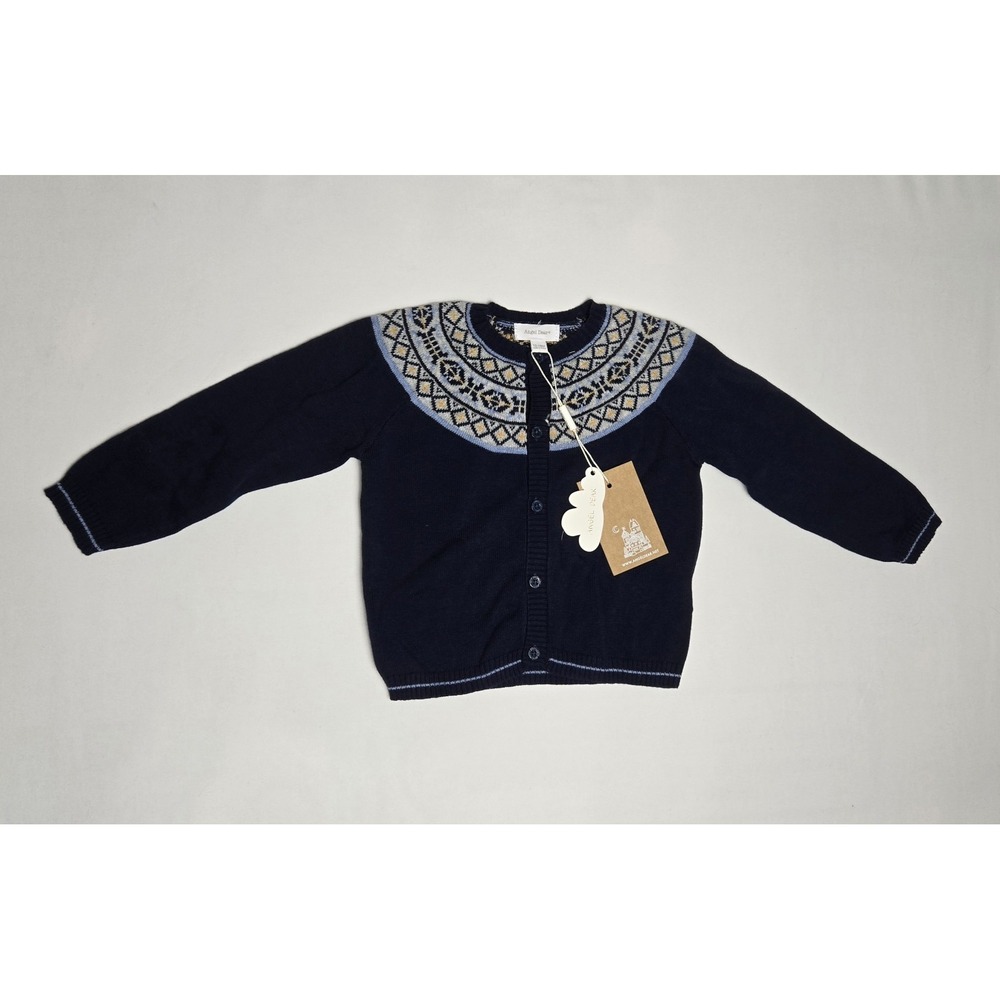 Angel Dear kids blue cardigan sweater button up 12-18 Months baby NWT